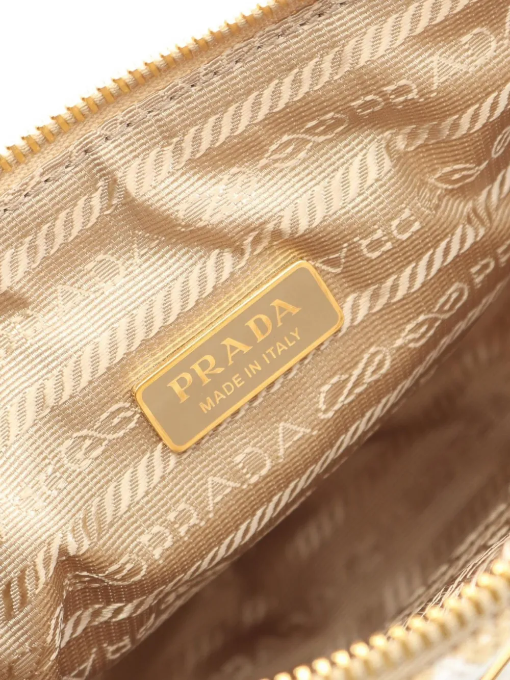 Pre-owned Prada 2010s Triangle-pattern Shoulder Bag In White