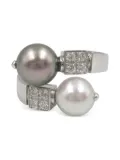 Bvlgari Pre-Owned 2010s 18K white gold Lucia pearl and diamond ring - Silver