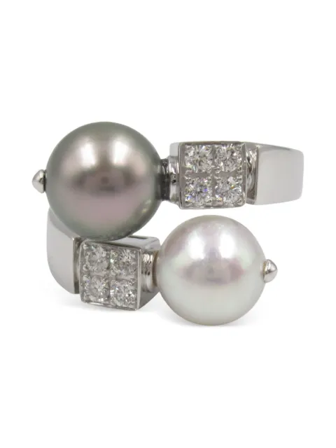 Bvlgari Pre-Owned 2010s 18K white gold Lucia pearl and diamond ring