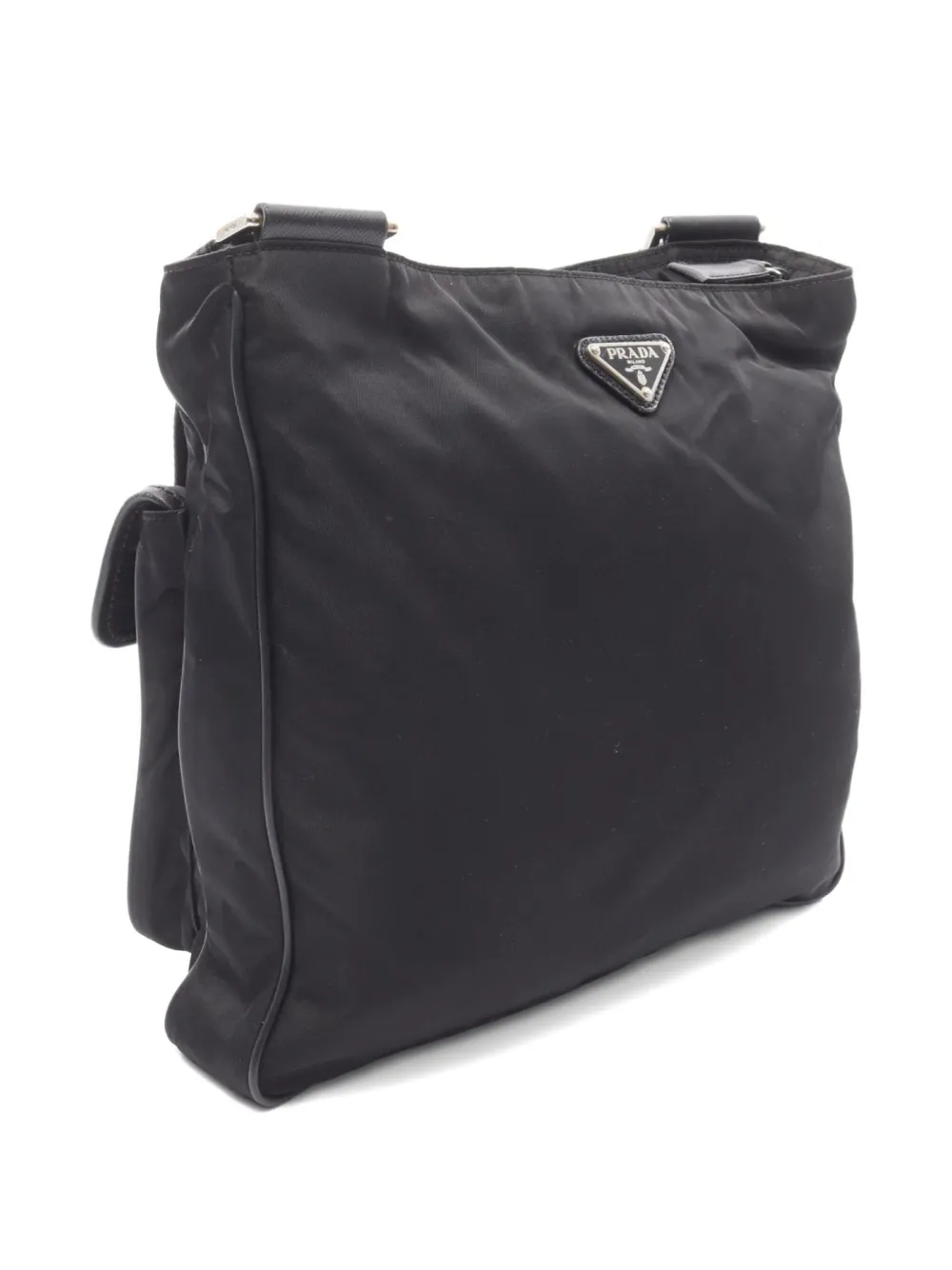Prada Pre-Owned 2000s トライアングルロゴ ショルダーバッグ - ブラック Prada Pre-Owned 2000s トライアングルロゴ ショルダーバッグ - ブラック