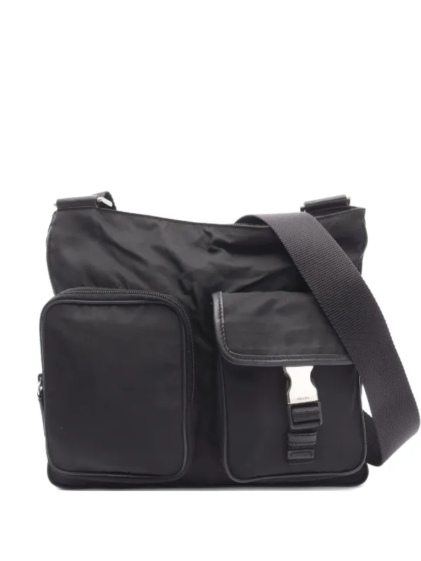 Prada Pre-Owned 2000s triangle-logo Shoulder Bag | Black | FARFETCH BH