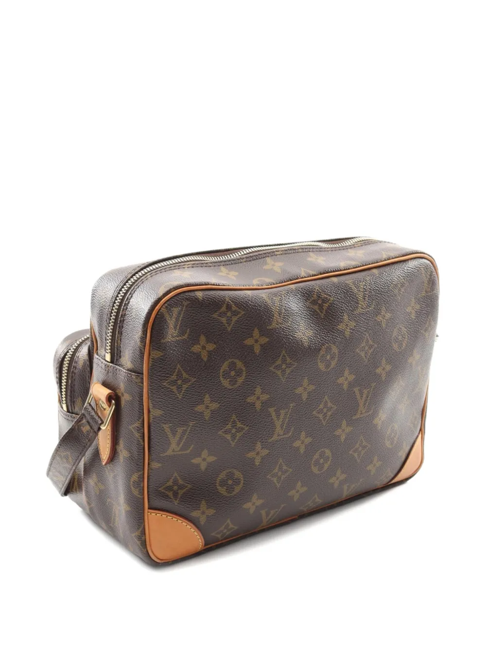 Pre-owned Louis Vuitton 2010 Nil Monogram Leather Shoulder Bag In Brown