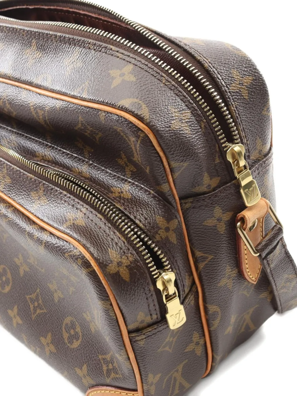 Pre-owned Louis Vuitton 2010 Nil Monogram Leather Shoulder Bag In Brown