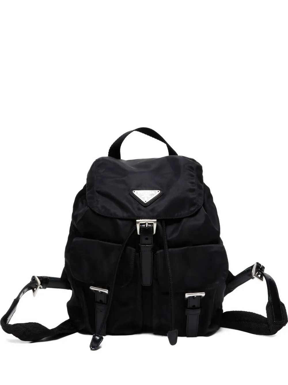 Prada Pre-Owned 2000-2010s トライアングルロゴ バックパック - ブラック Prada Pre-Owned 2000-2010s トライアングルロゴ バックパック - ブラック
