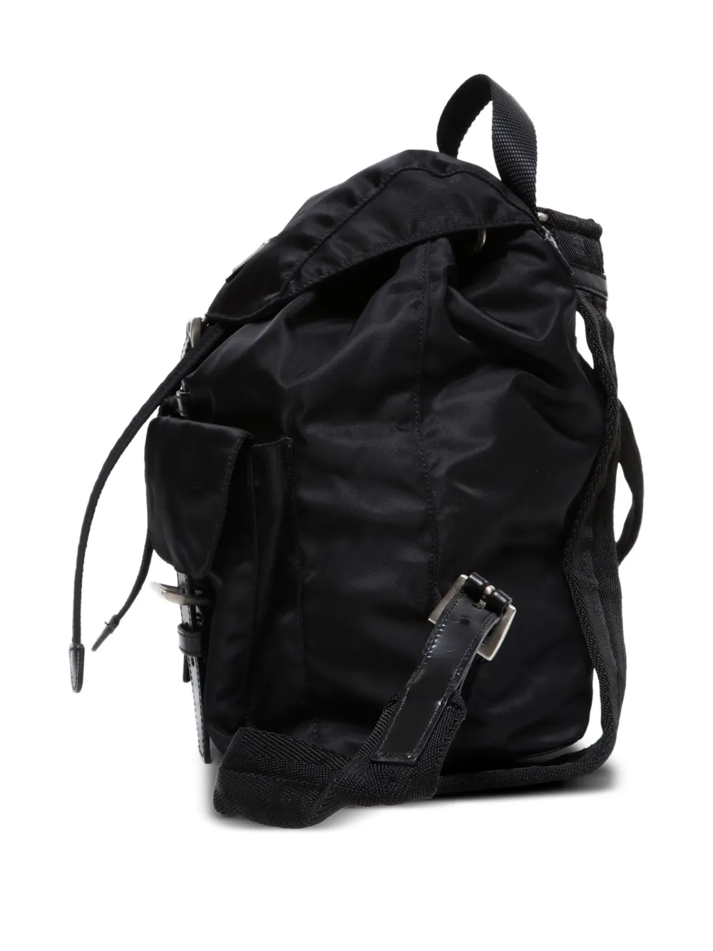 Pre-owned Prada 2000-2010s Triangle Logo Backpack In Black