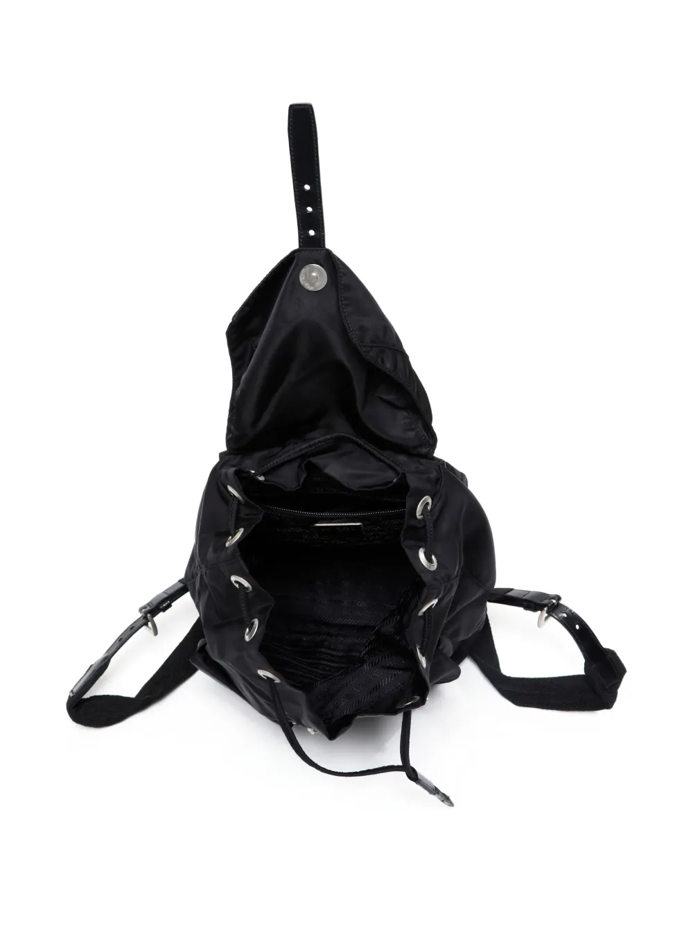 Pre-owned Prada 2000-2010s Triangle Logo Backpack In Black