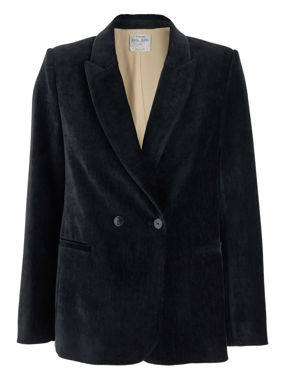 Forte velvet double-breasted blazer Zwart