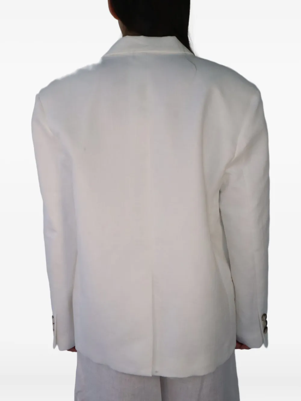 Vicolo Double-breasted Button Blazer In White