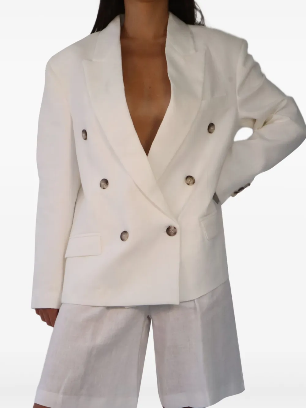 VICOLO double-breasted button blazer | White | Image 1