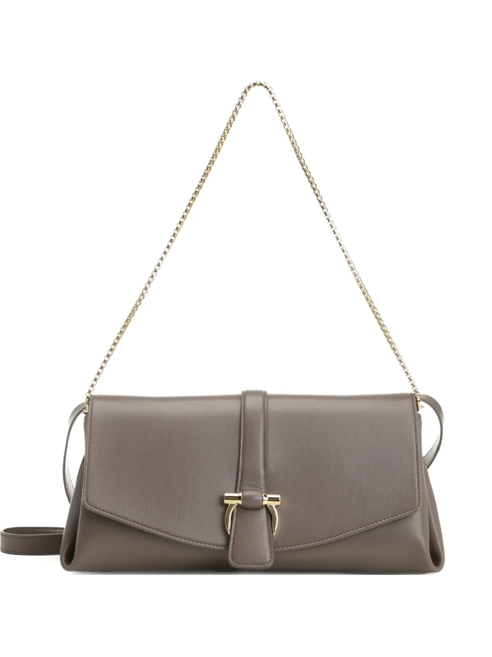 Ferragamo chain-strap flap shoulder bag Grijs