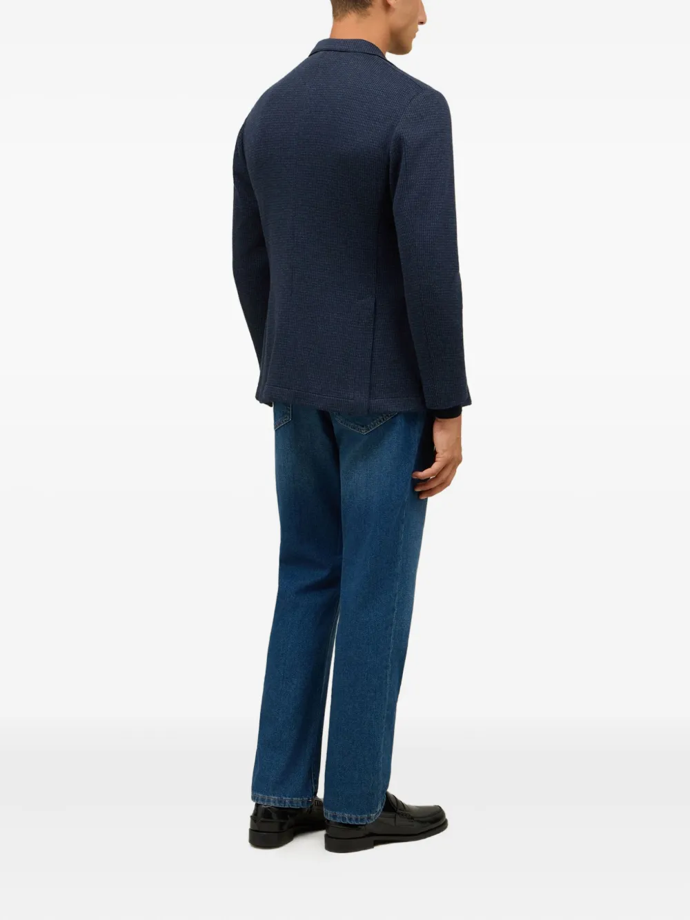 Boglioli Blazer met dubbele rij knopen en zak Blauw