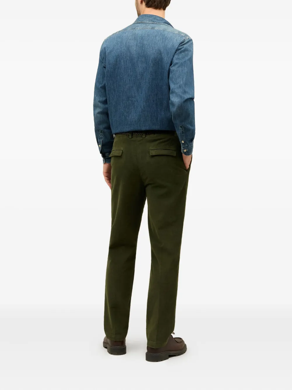 Boglioli Ribfluwelen plooibroek Groen