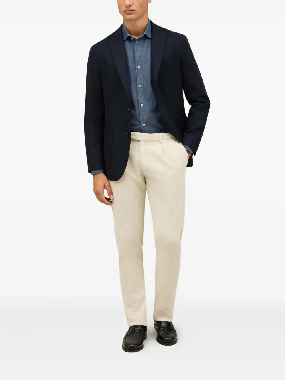 Boglioli Blazer met enkele rij knopen Blauw