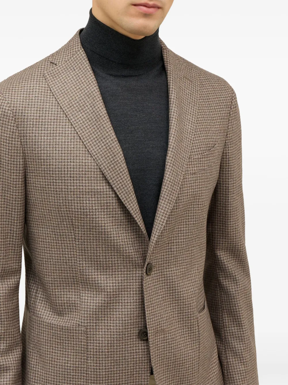 Boglioli Blazer met pied-de-poule print Bruin