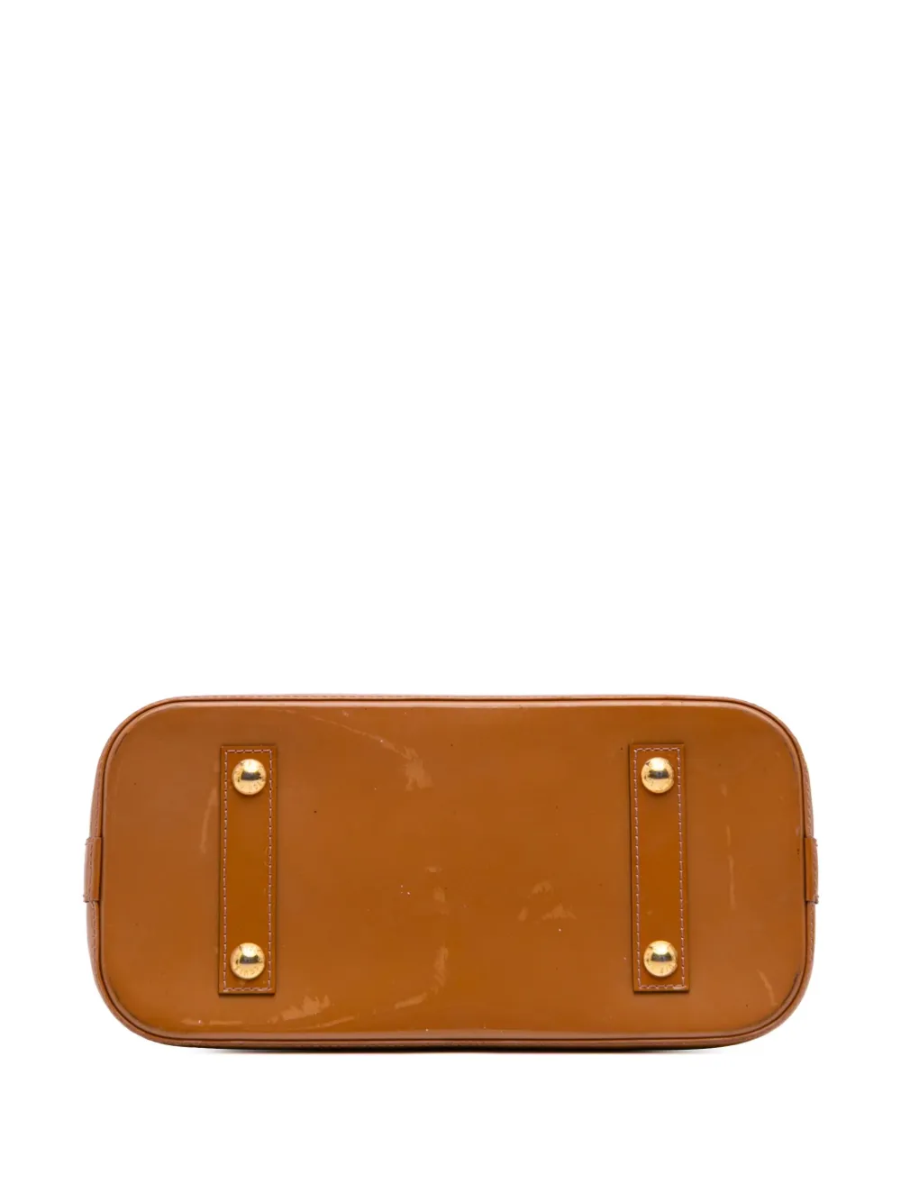 Pre-owned Louis Vuitton 2013 Monogram Vernis Alma Pm Handbag In Brown