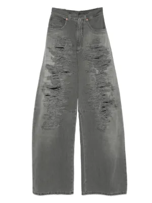 Margiela　MM6メゾンマルジェラ　ダメージジーンズ デニム　マルジェラ エムエムシックス メゾン マルジェラ - スプライスト ジーンズ
