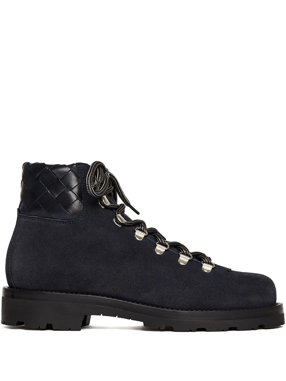 Scarosso Catherine woven-panel lace-up boots Black