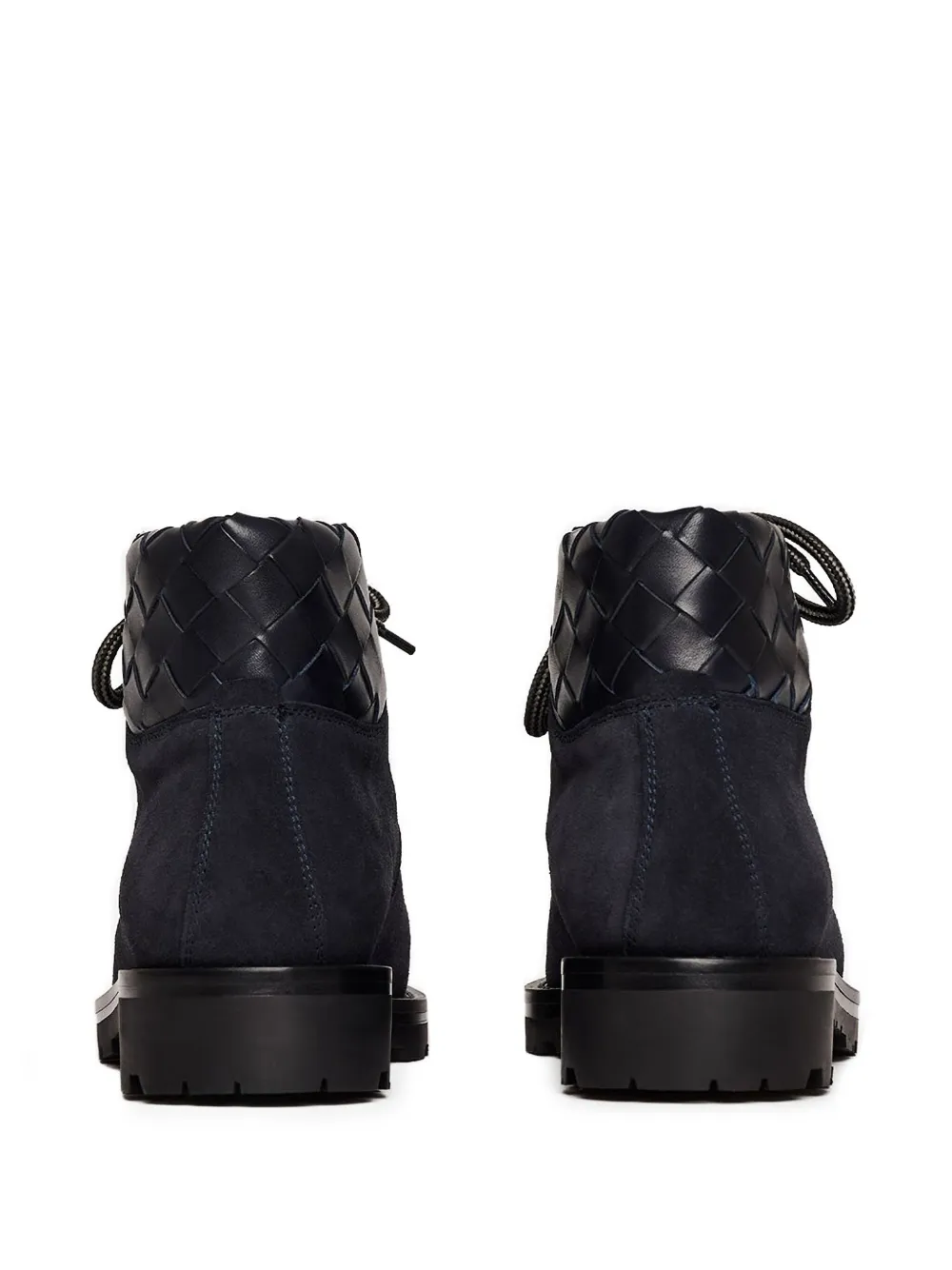 Scarosso Catherine woven-panel lace-up boots Black