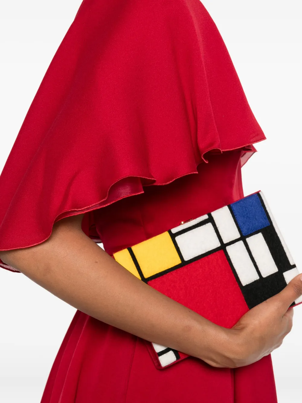 Giambattista Valli Mini-jurk met capemouwen en strikdetail Rood