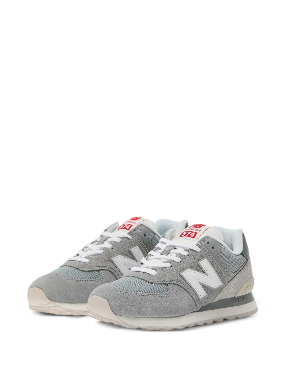 New Balance 574 Suede Mesh Sneakers In Gray