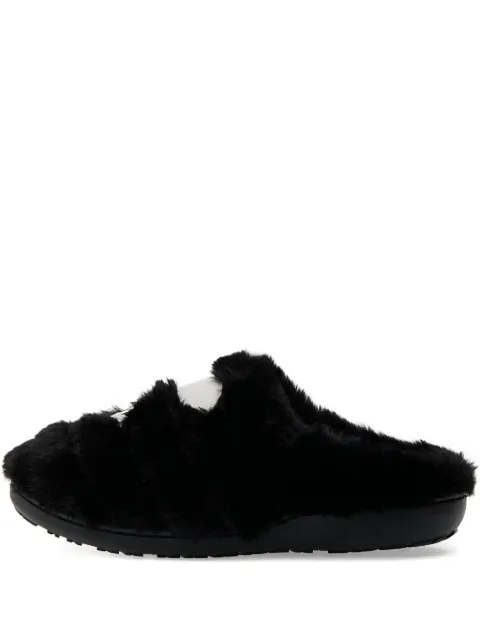 A BATHING APE® ape head quilted fur slippers