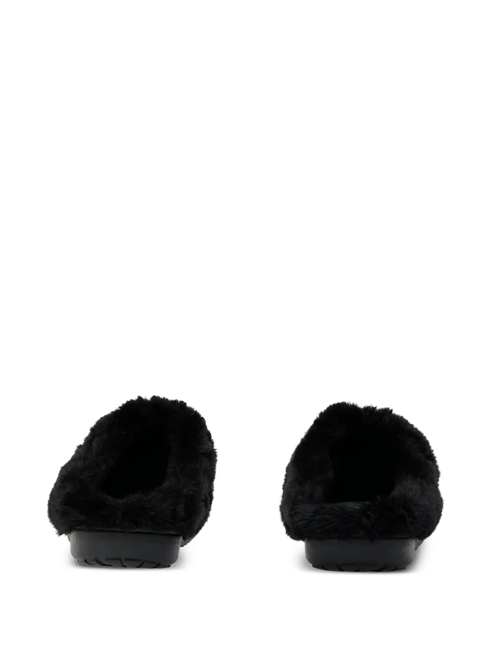A BATHING APE head quilted fur slippers Black