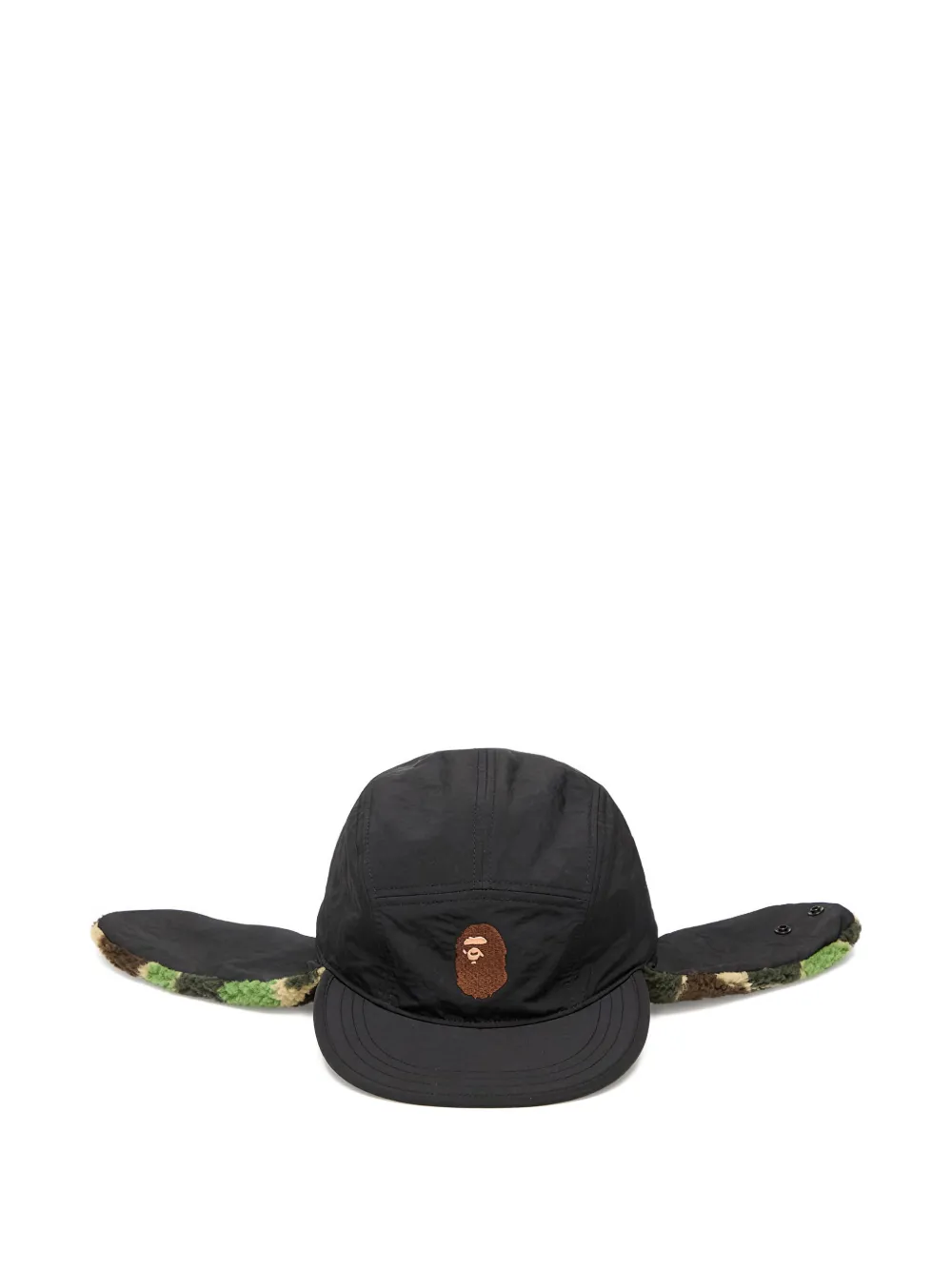 A Bathing Ape Camo-pattern Puffy Flight Baseball Caps In Black