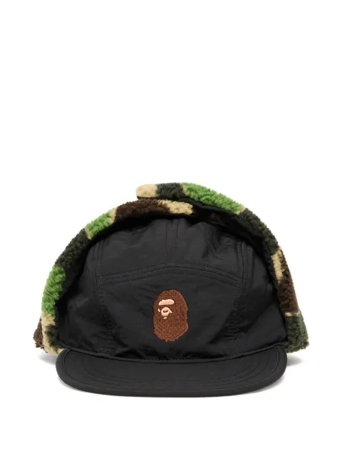 A BATHING APE® camo-pattern puffy flight baseball caps