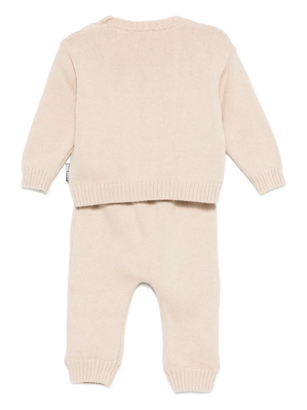Palm Angels Kids Gebreid broekset met logodetail Beige