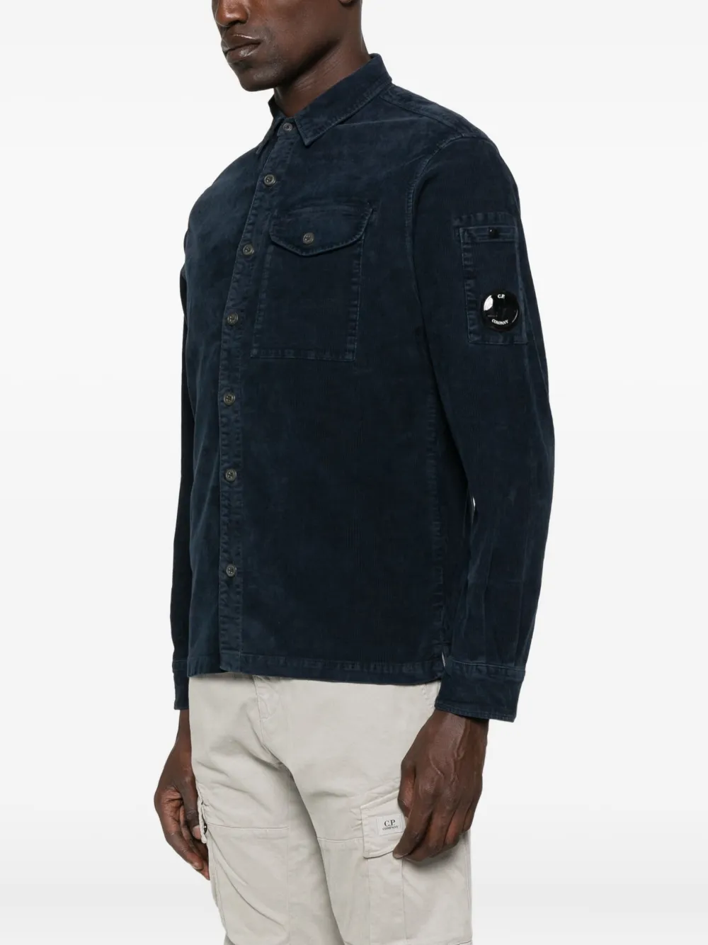 C.P. Company Ribfluwelen overhemd Blauw