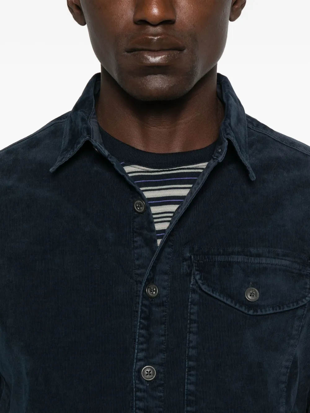C.P. Company Ribfluwelen overhemd Blauw