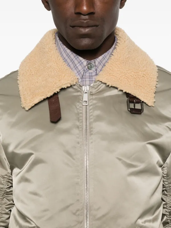 Giorgio Brato shearling-collar Bomber Jacket | Green | FARFETCH JO