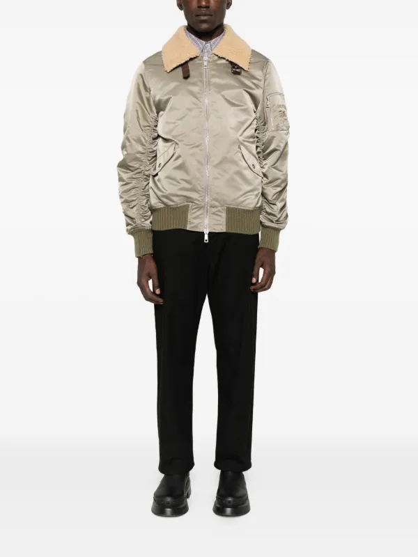 Giorgio Brato shearling-collar Bomber Jacket | Green | FARFETCH JO