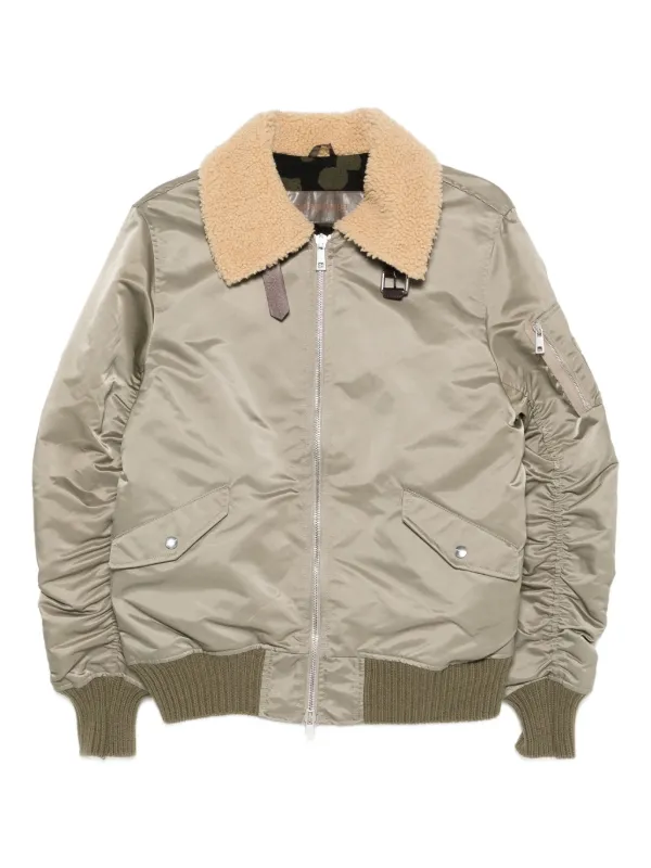 Giorgio Brato shearling-collar Bomber Jacket | Green | FARFETCH JO