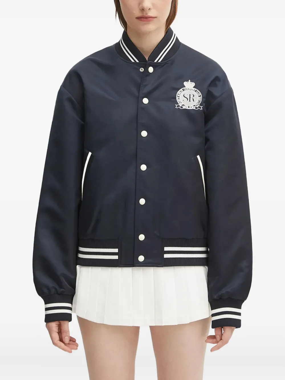 Sporty & Rich Bomberjack met geborduurd logo Blauw