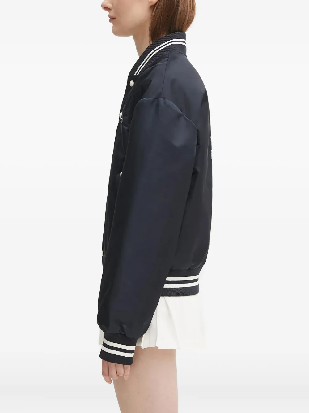 Sporty & Rich Bomberjack met geborduurd logo Blauw