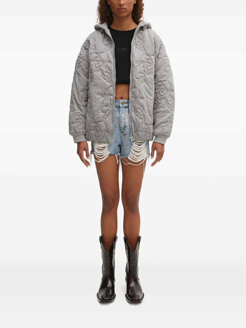 Fiorucci Gewatteerde hoodie - Grijs