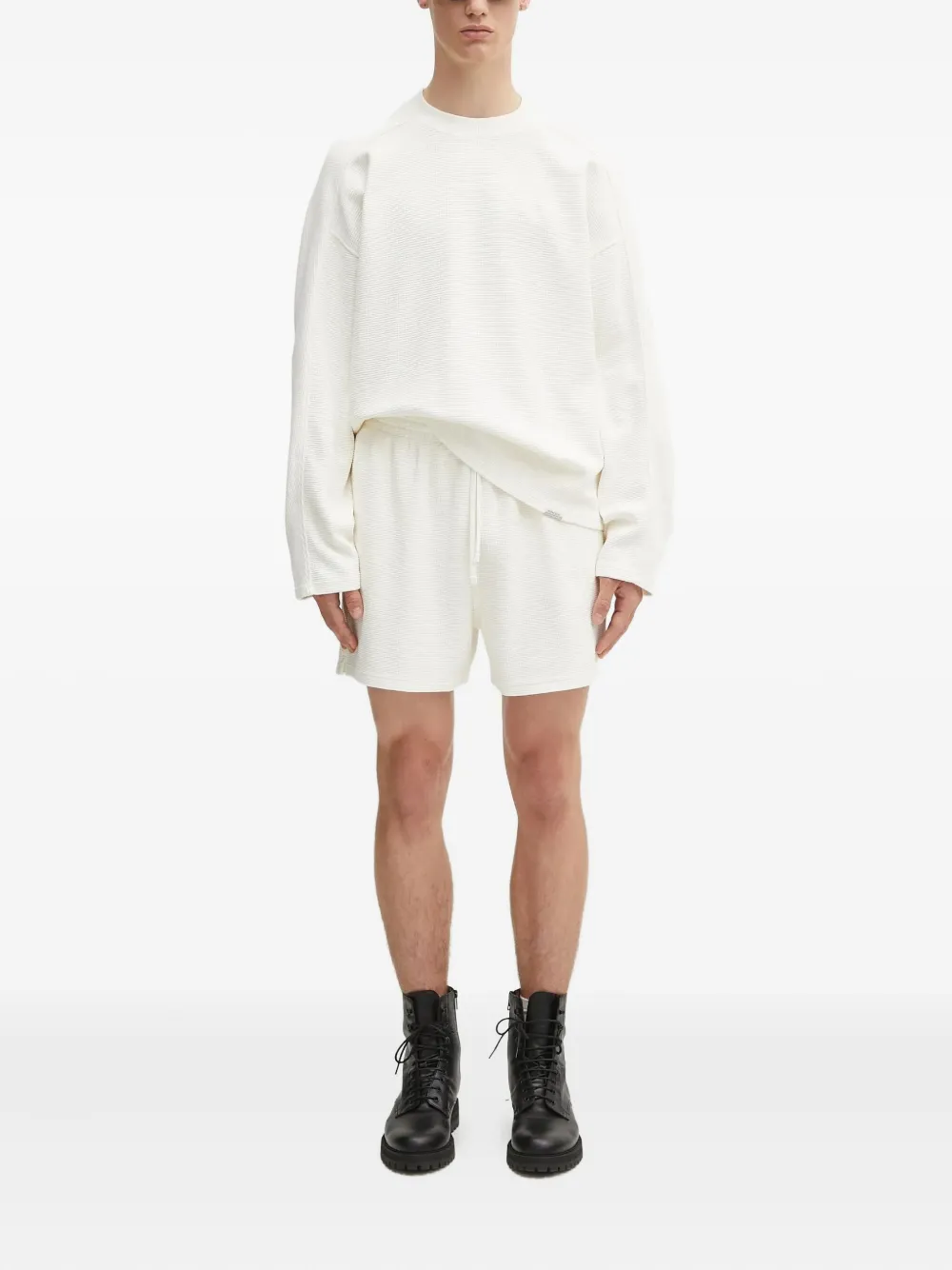 Represent Sweater met wafeltextuur - Wit