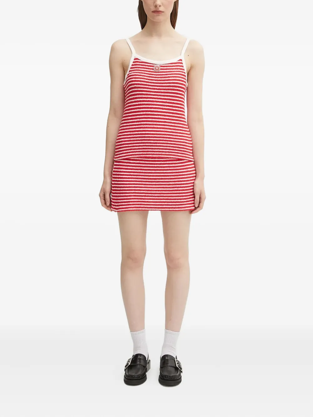 Sporty & Rich Gestreepte straight mini-rok - Rood