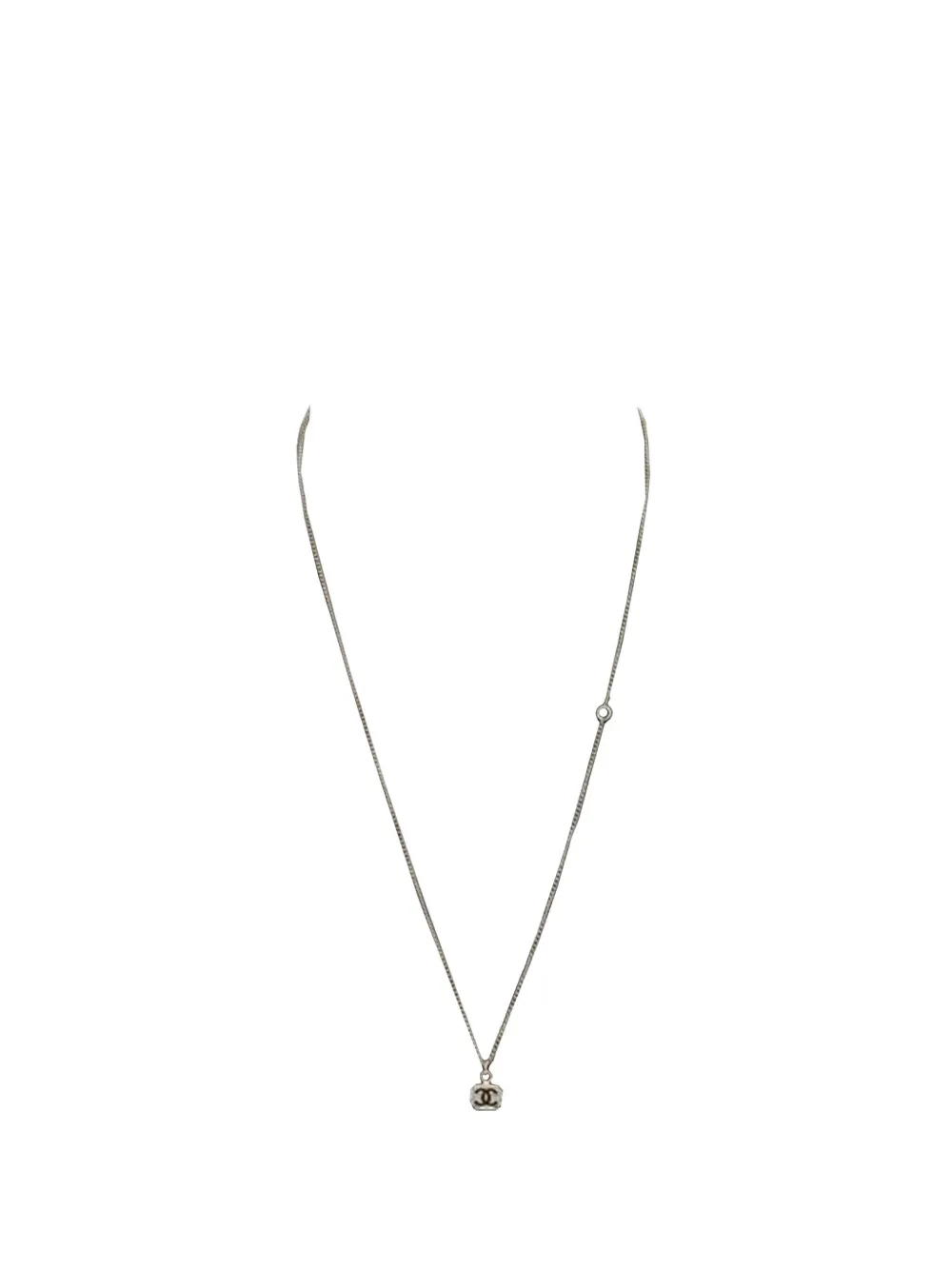 2025 Silver Plated CC Cube Resin Rhinestone Pendant Necklace costume necklace