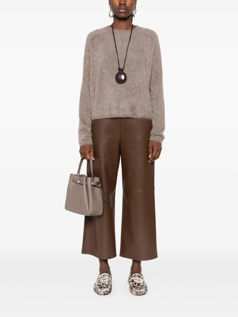 'S Max Mara Broek met vlakken en stiksel - Bruin