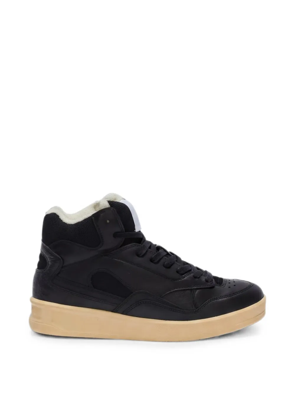 Jil Sander high-top panelled sneakers Zwart