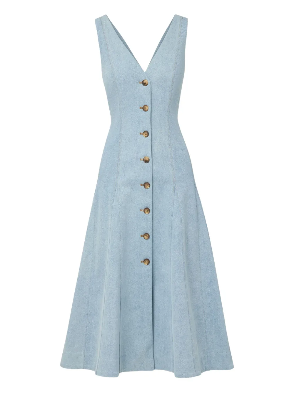 Veronica Beard button-front sleeveless midi dress Blauw