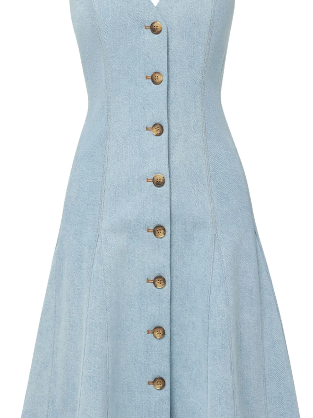 Veronica Beard button-front sleeveless midi dress Blauw