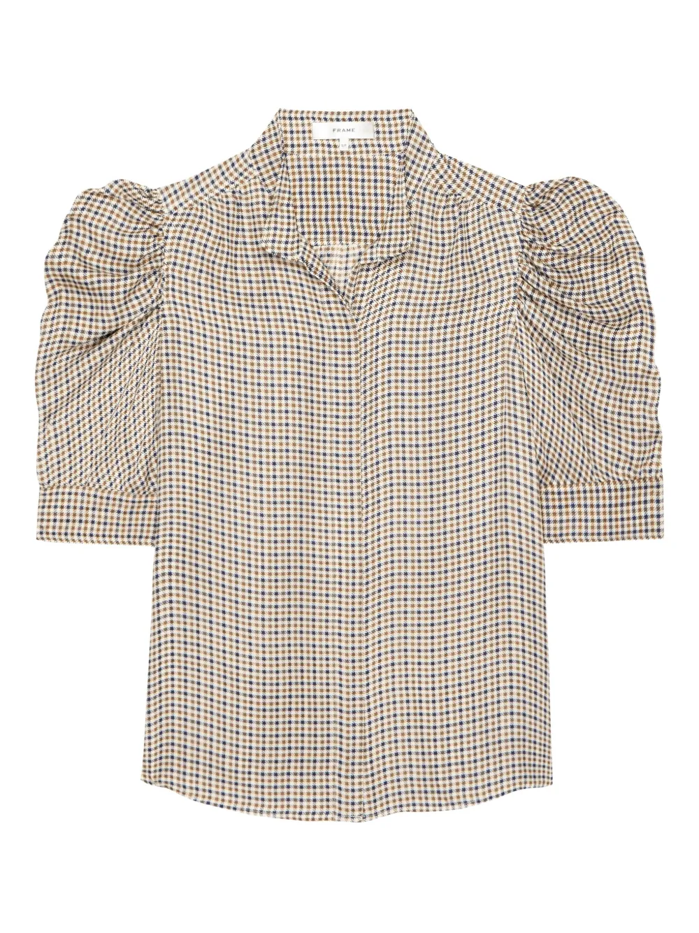 FRAME houndstooth puff-sleeve top Beige