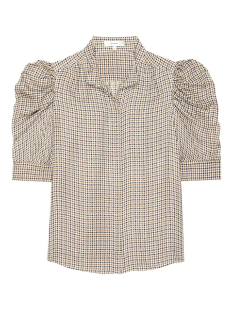 FRAME houndstooth puff-sleeve top