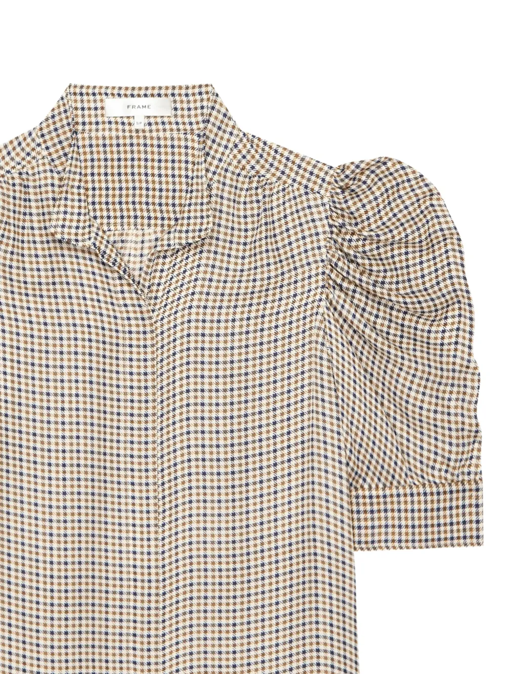 FRAME houndstooth puff-sleeve top - Beige