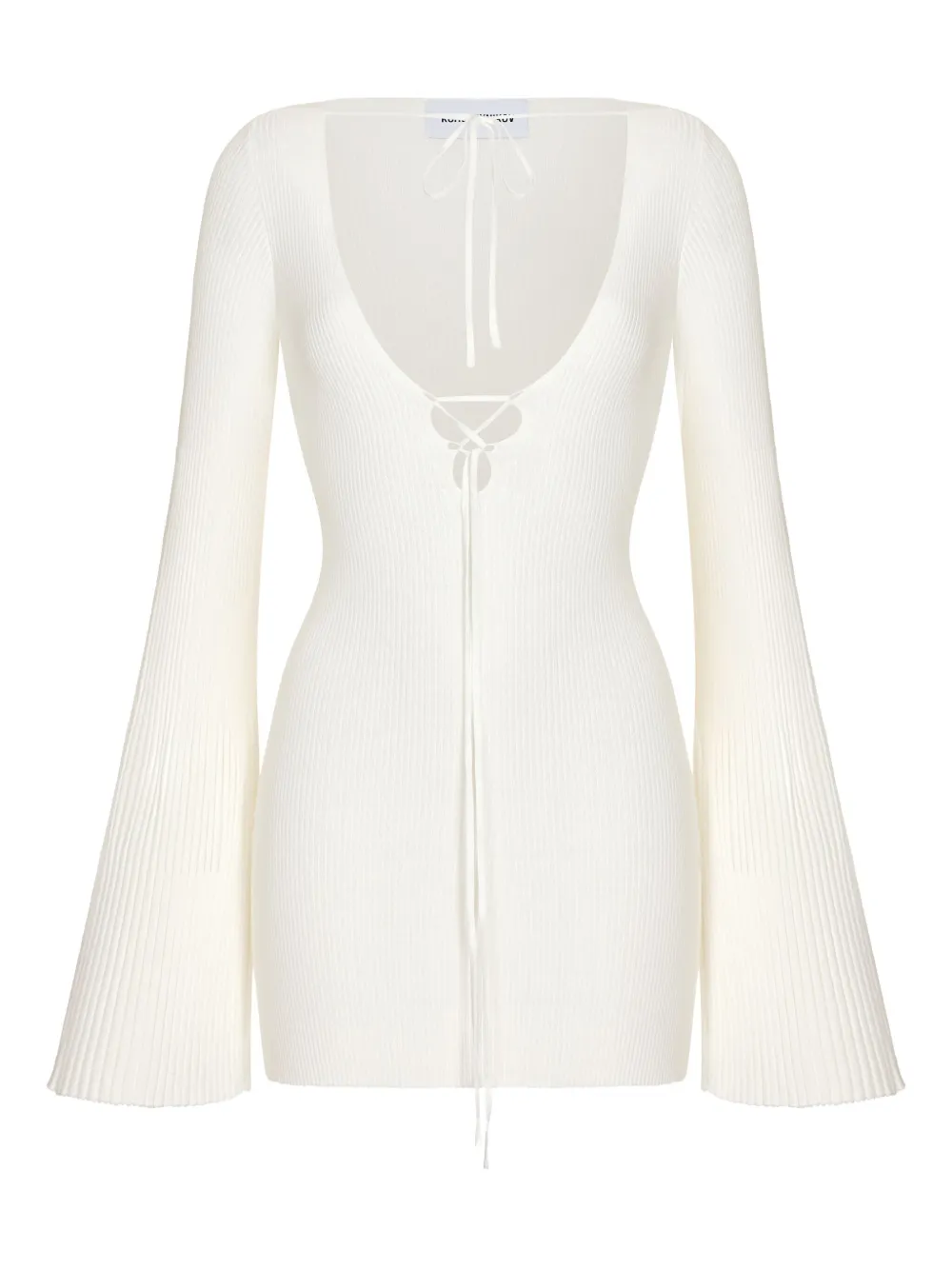 KOROBEYNIKOV ribbed-knit mini dress | White | Image 1