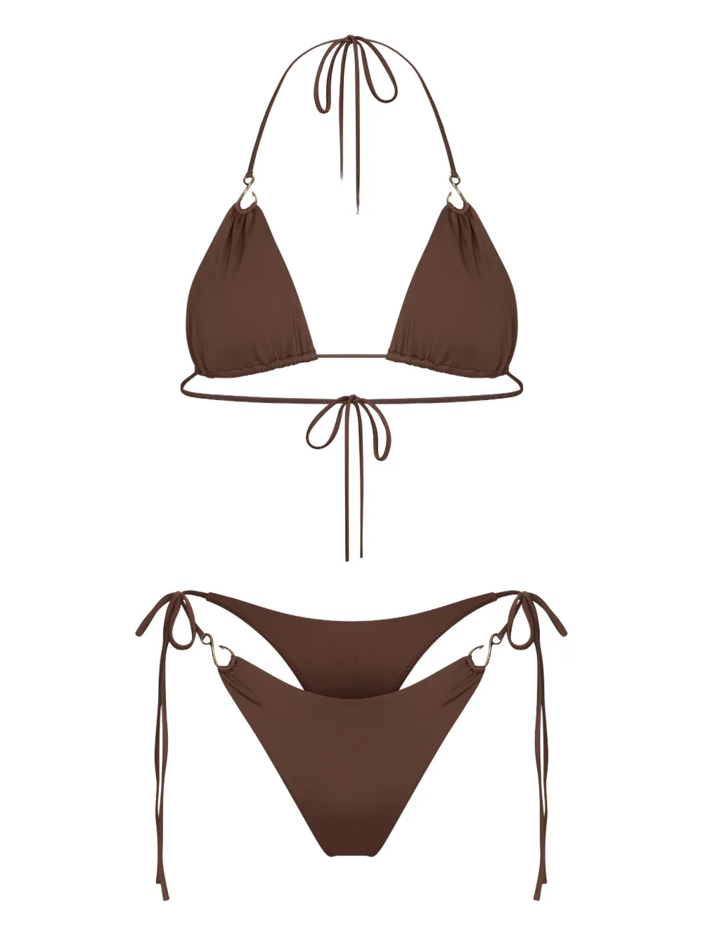 KOROBEYNIKOV ring-detail bikini | Brown | Image 1