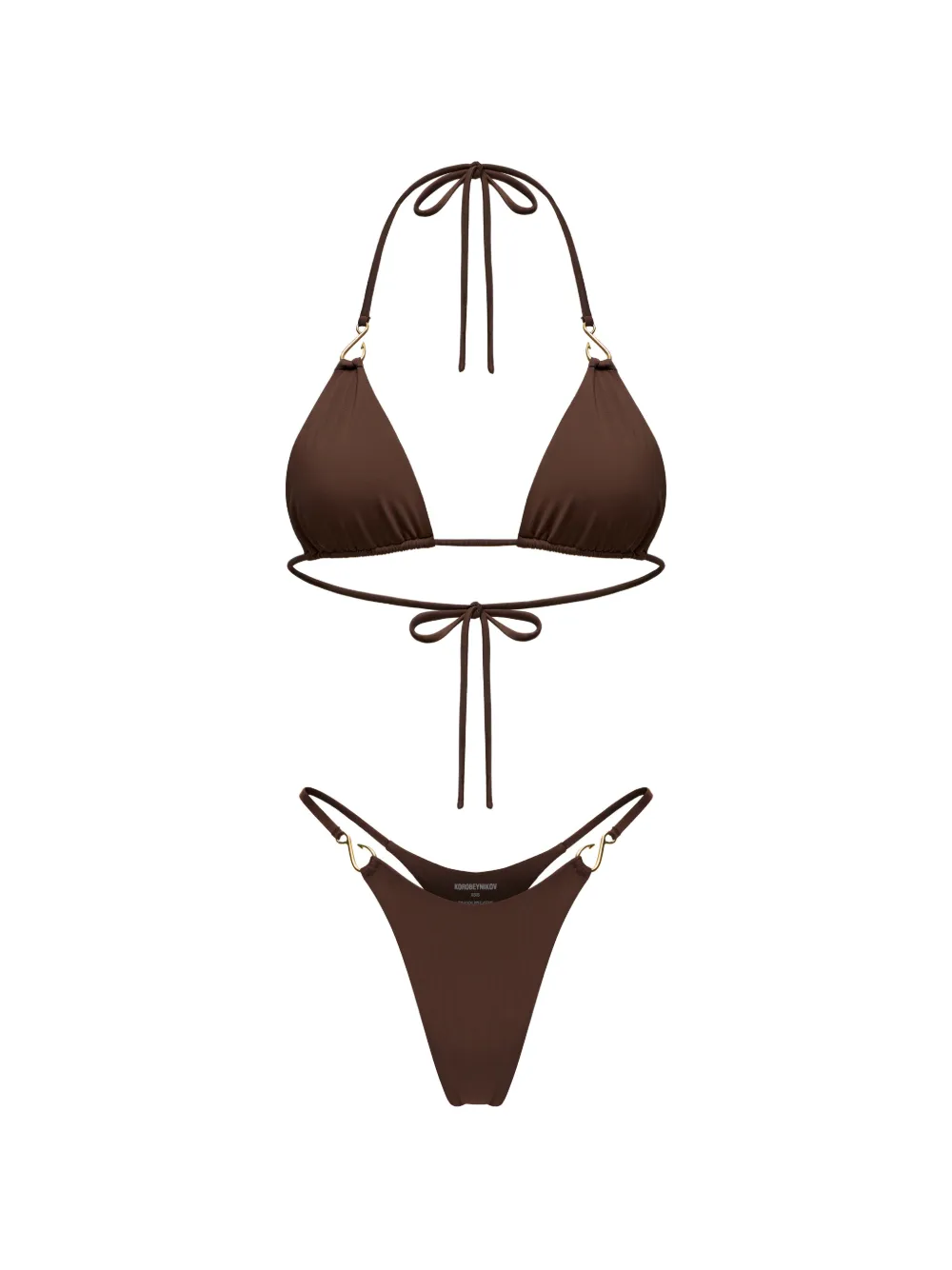 KOROBEYNIKOV Bikini con anello - Marrone